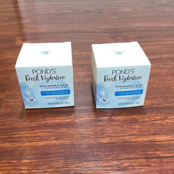 2 Pond’s Fresh Hydration Hyaluronic Acid Gel Moisturizer Face Cream 3.4 oz - Picture 1 of 10